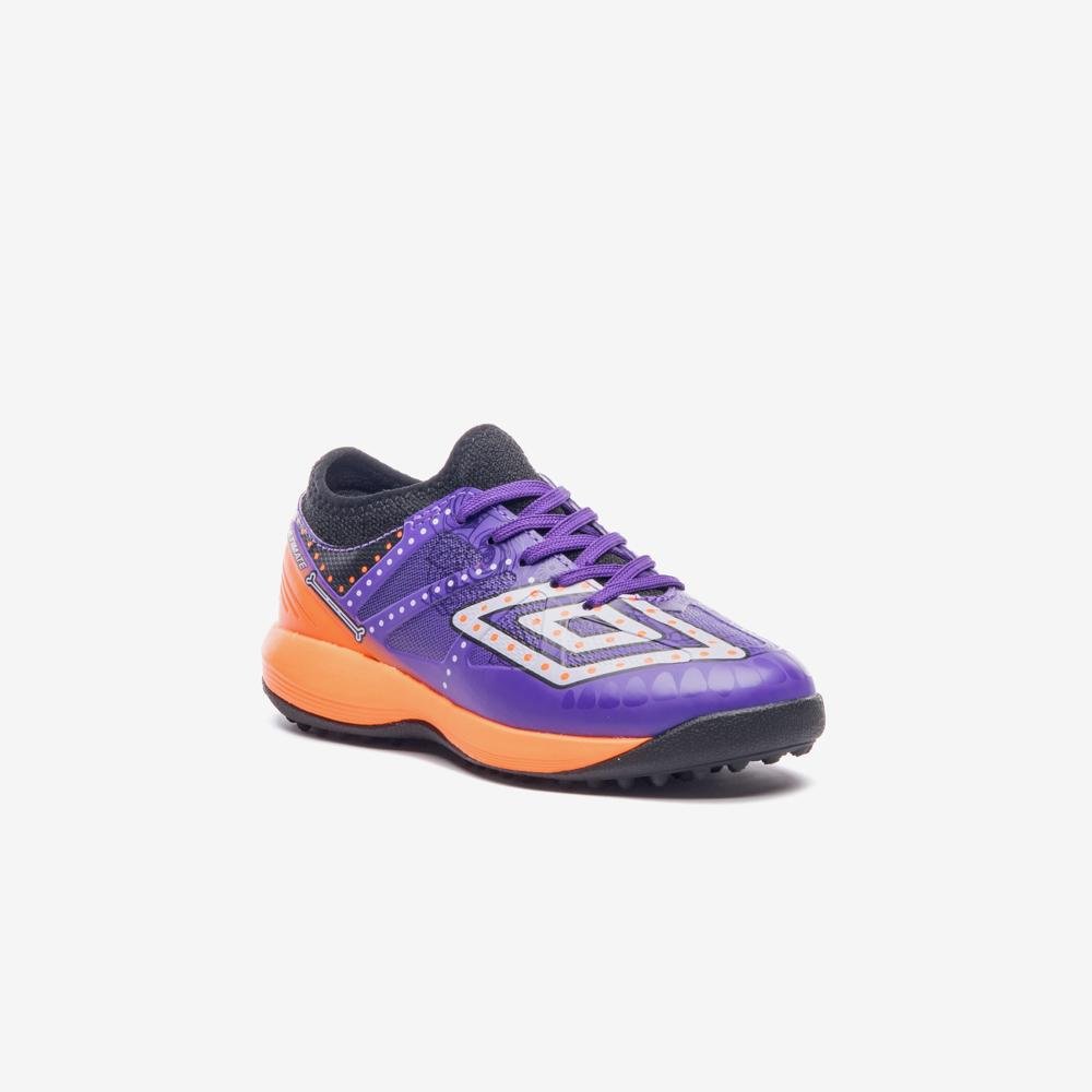 Chuteira Society Umbro Ultimate Jr Dlm Roxo/Laranja 3