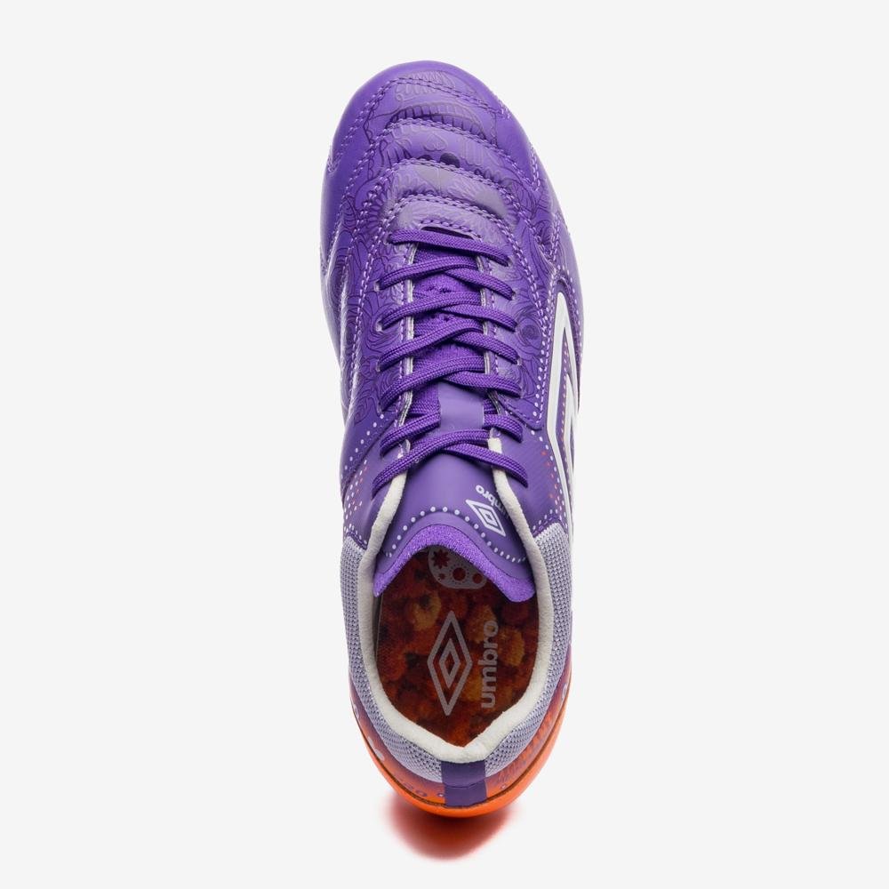 Chuteira Campo Umbro Adamant Master Class Pro Dlm Roxo/Laranja 4