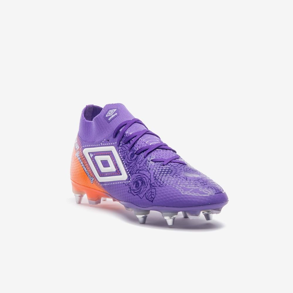 Chuteira Campo Umbro Adamant Top Speed Pro Sg Dlm Roxo/Laranja 3