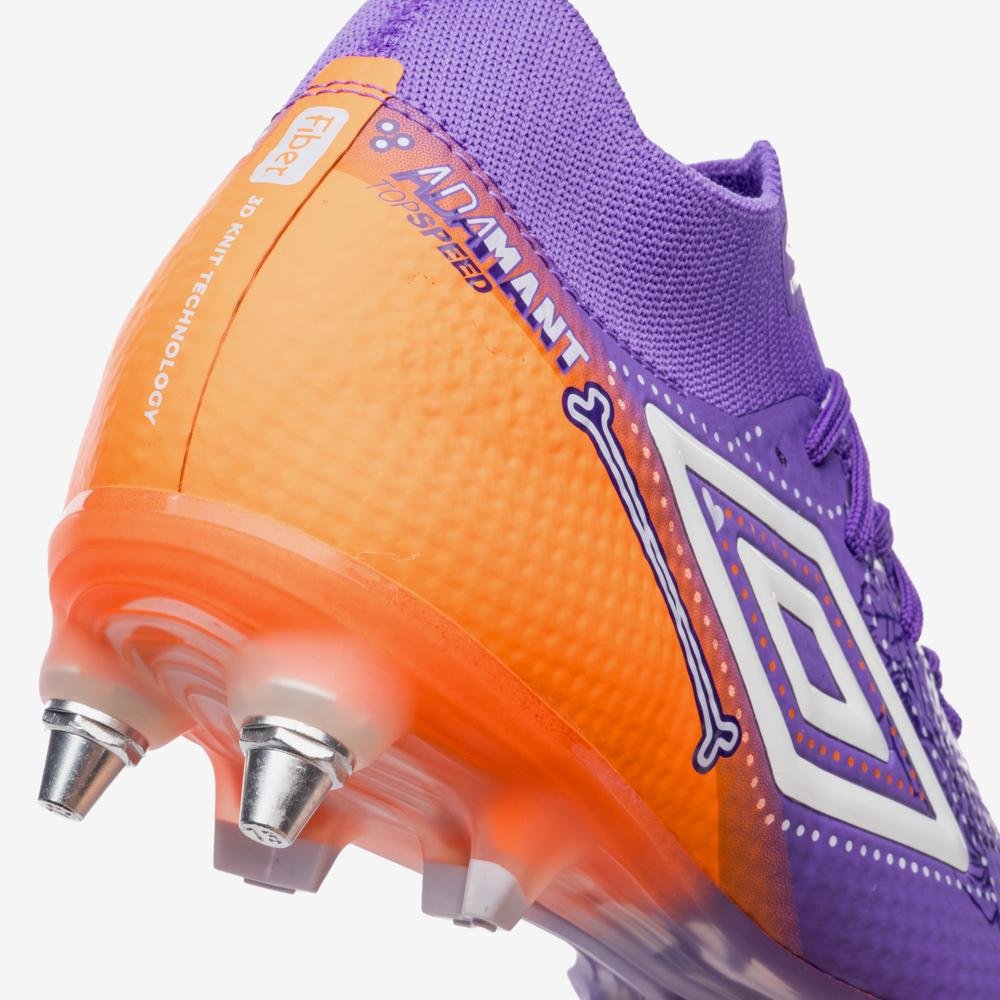 Chuteira Campo Umbro Adamant Top Speed Pro Sg Dlm Roxo/Laranja 10
