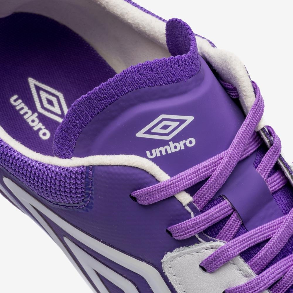Chuteira Campo Umbro Adamant Master Class Pro Sg Branco/Roxo 9