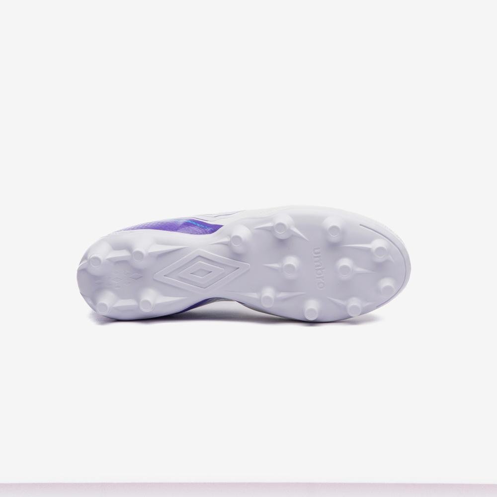 Chuteira Campo Umbro Adamant Top Speed Jr Branco/Roxo 5