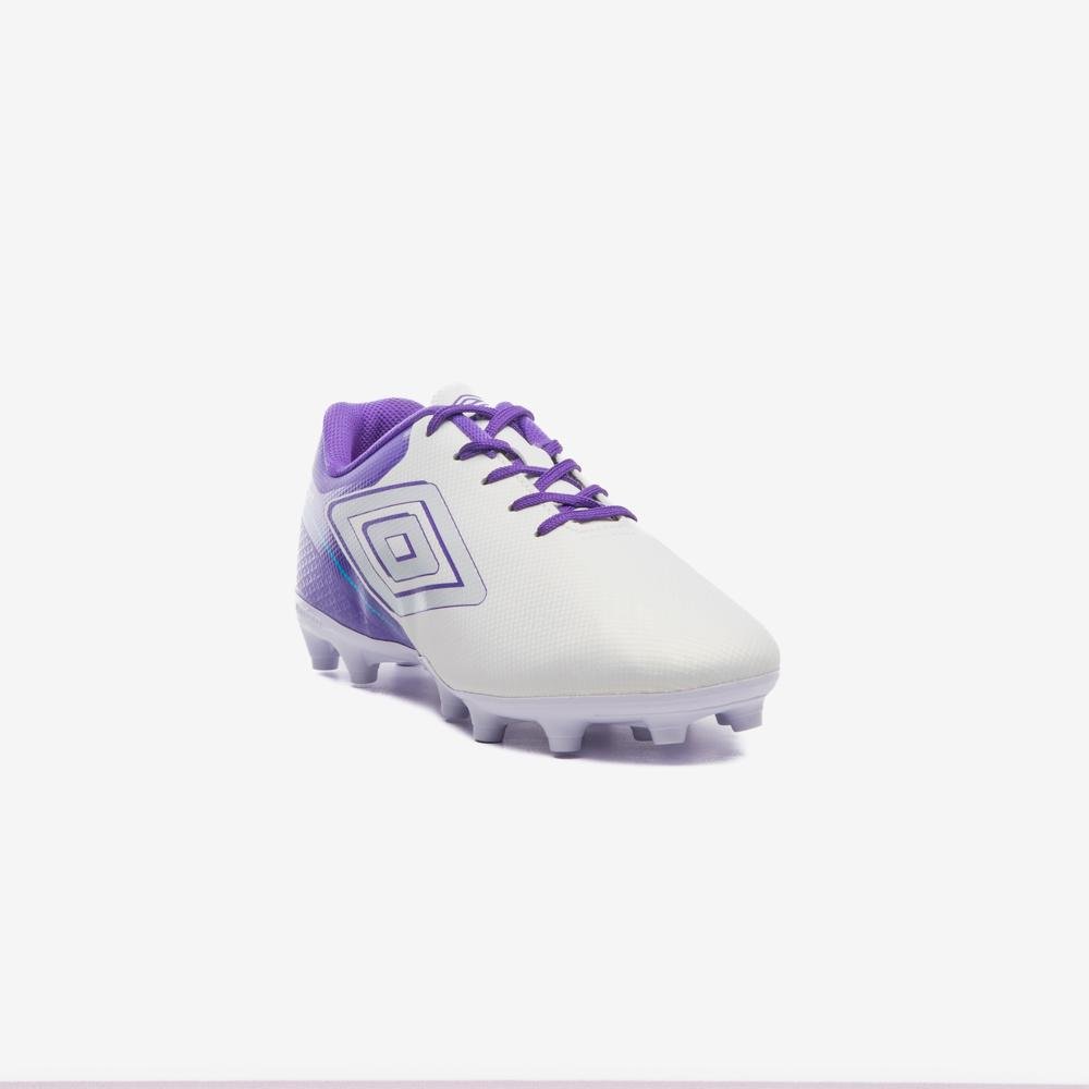 Chuteira Campo Umbro Adamant Top Speed Jr Branco/Roxo 3