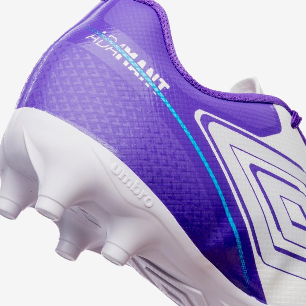 Chuteira Campo Umbro Adamant Top Speed Jr Branco/Roxo 7