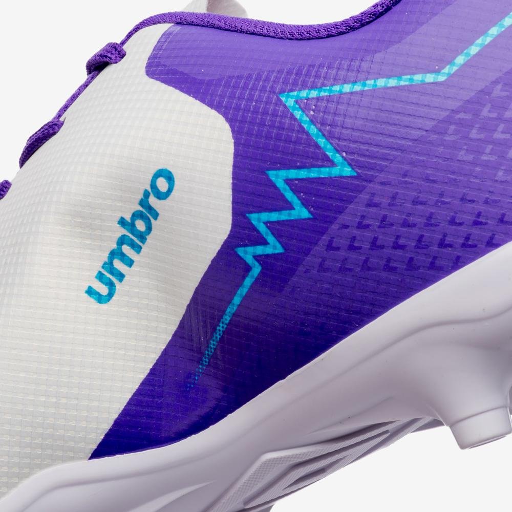 Chuteira Campo Umbro Adamant Top Speed Jr Branco/Roxo 8
