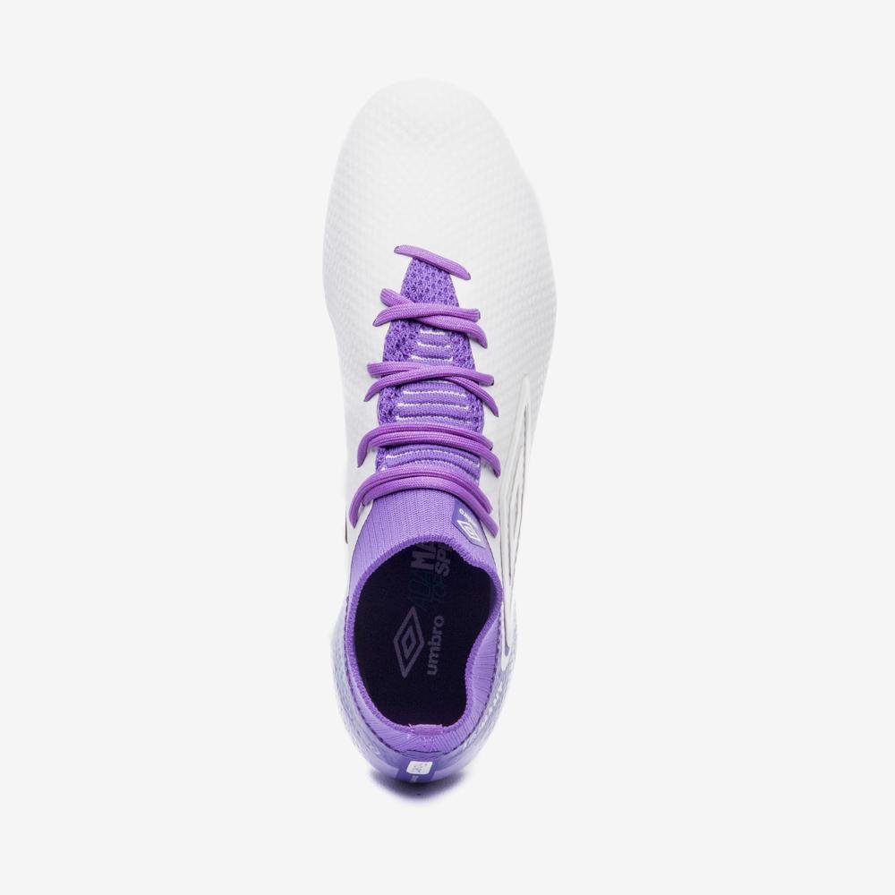 Chuteira Campo Umbro Adamant Top Speed Pro Branco/Roxo 4
