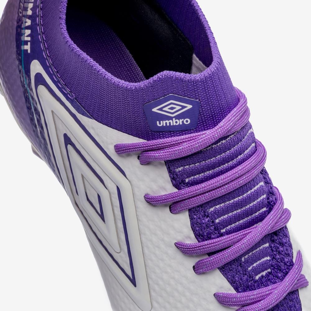 Chuteira Campo Umbro Adamant Top Speed Pro Sg Branco/Roxo 9