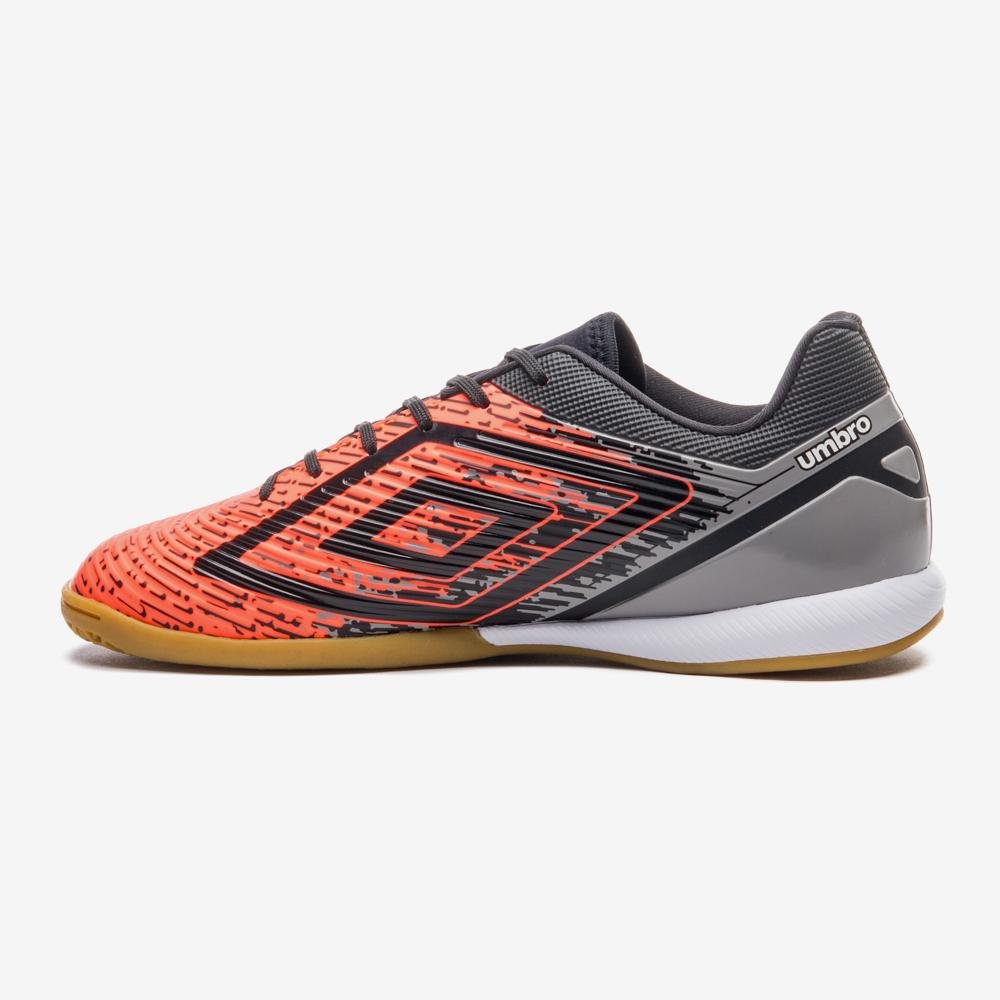 Chuteira Futsal Umbro Gravity Cinza/Laranja 2
