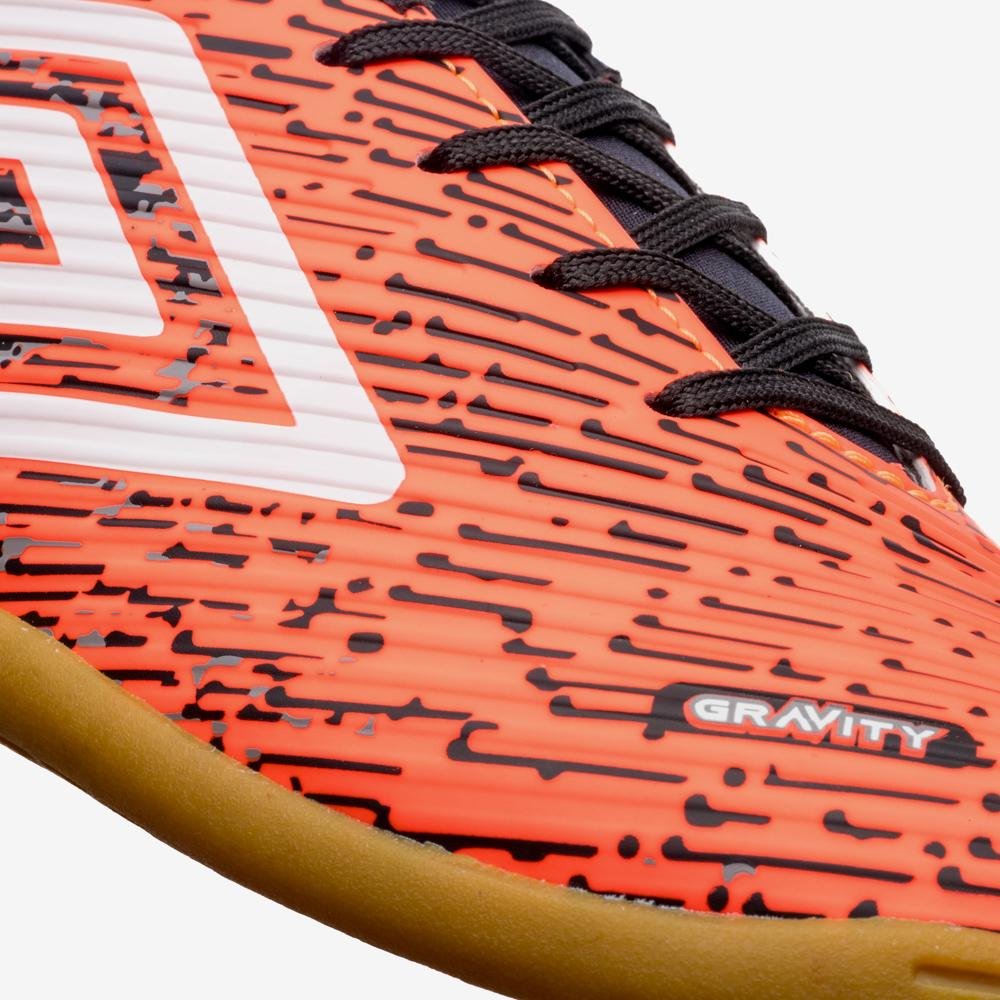 Chuteira Futsal Umbro Gravity Cinza/Laranja 9