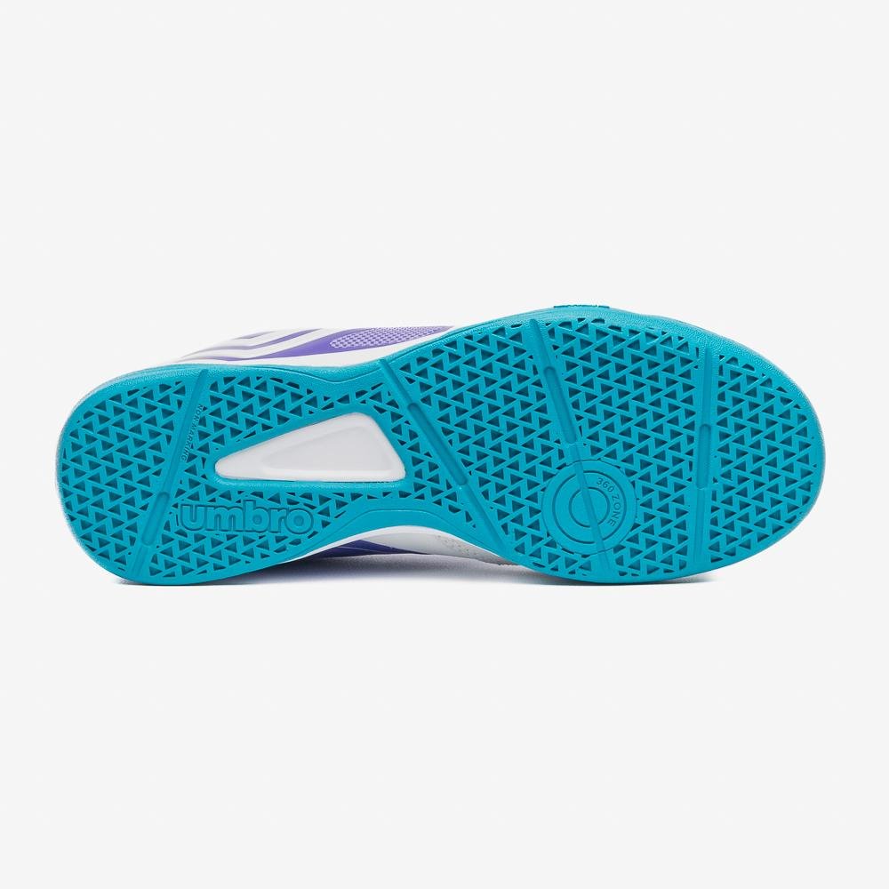 Chuteira Futsal Umbro Pro 5 Bump Club Branco/Roxo 5