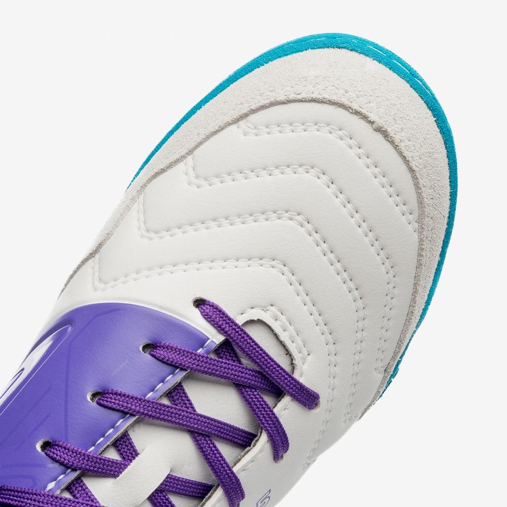 Chuteira Futsal Umbro Pro 5 Bump Club Branco/Roxo 9