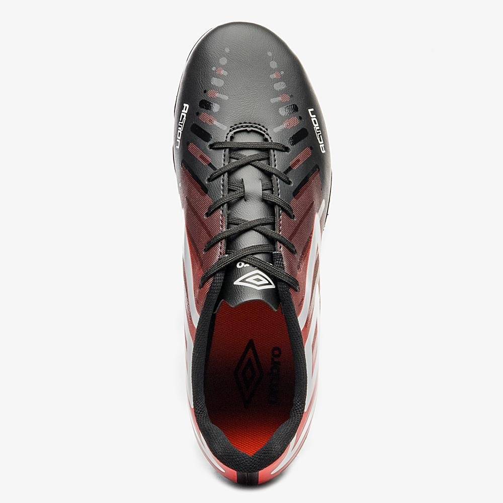 Chuteira Campo Umbro Action Preto/Vermelho 4