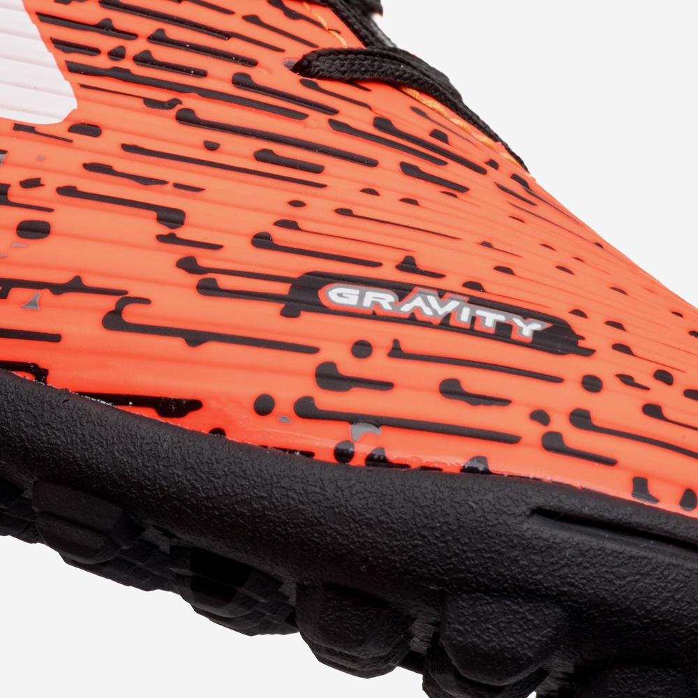 Chuteira Society Umbro Gravity Preto/Laranja 9