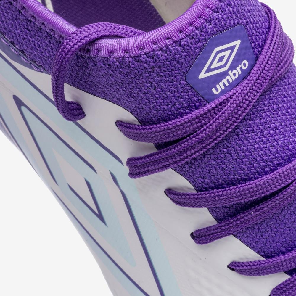Chuteira Campo Umbro Adamant Top Speed Premier Branco/Roxo 9