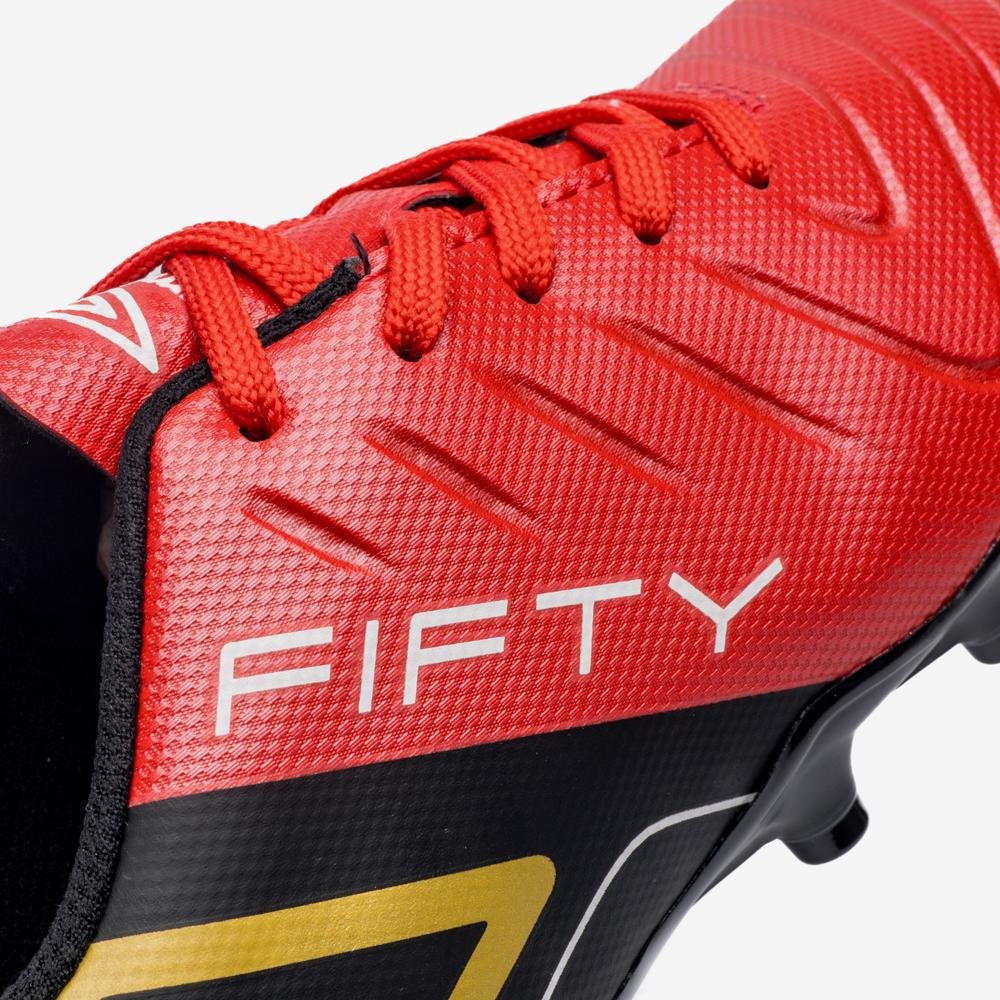 Chuteira Campo Umbro Fifty Vi Jr Preto/Vermelho 7