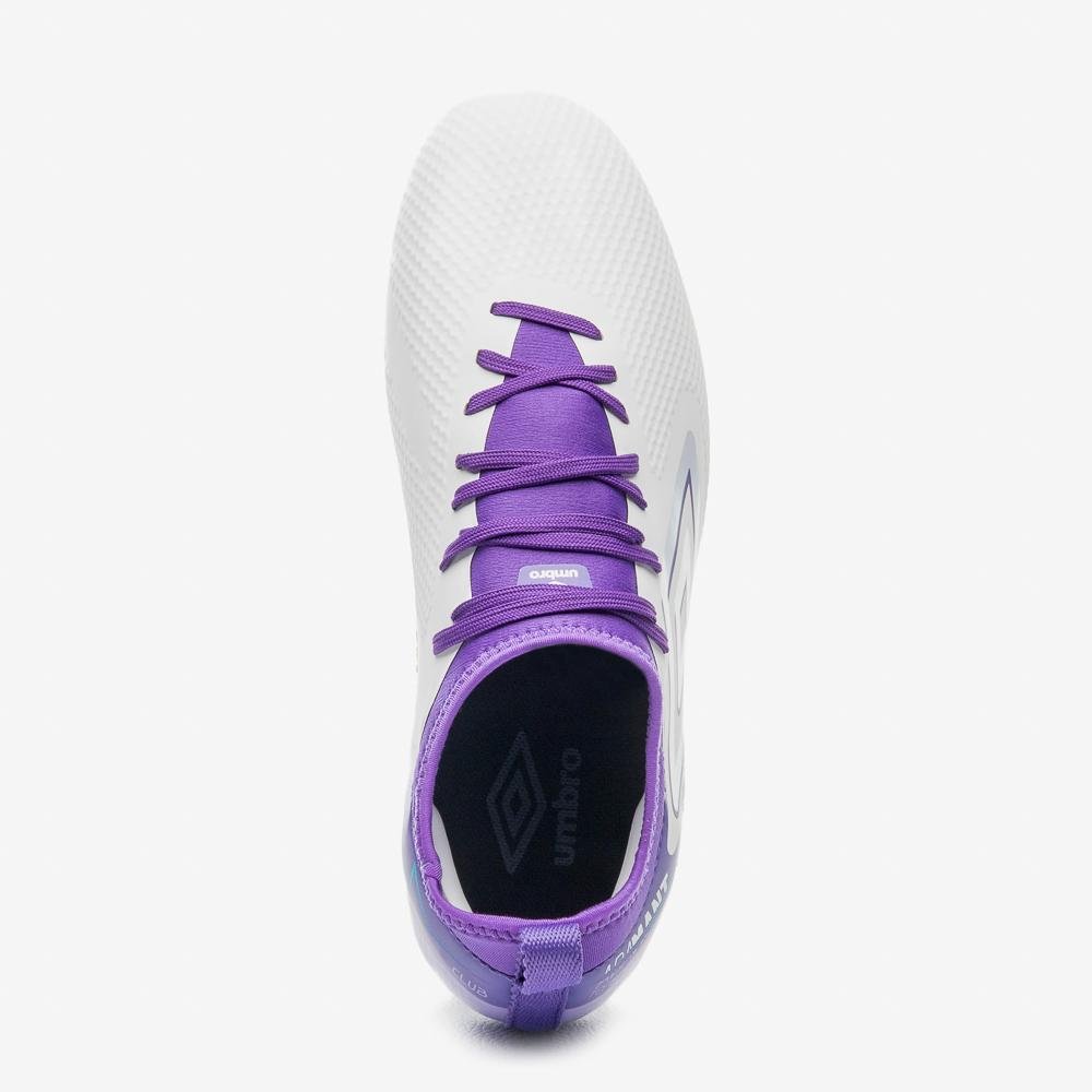 Chuteira Campo Umbro Adamant Top Speed Club Branco/Roxo 4