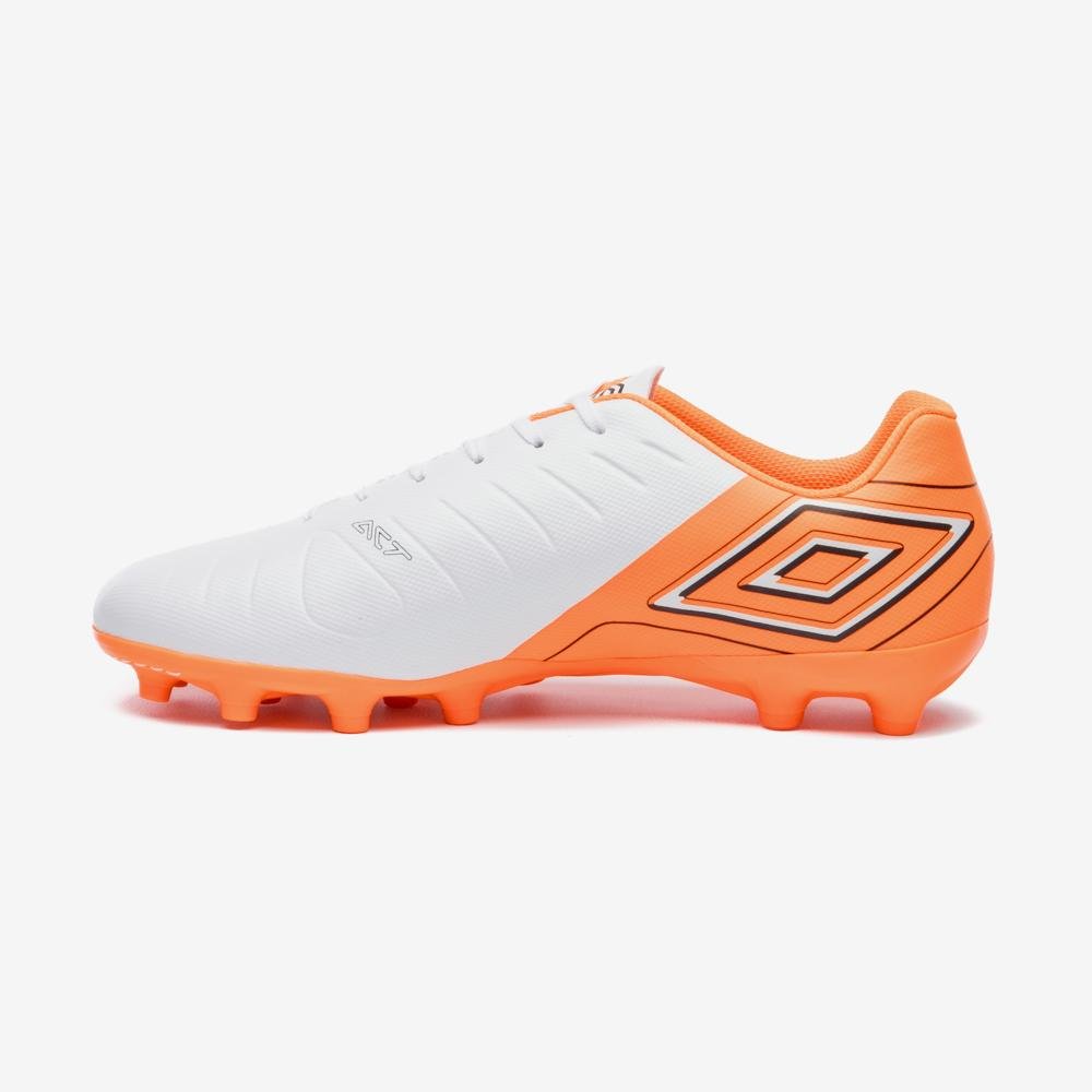 Chuteira Campo Umbro Fifty Vi League Branco/Laranja 2
