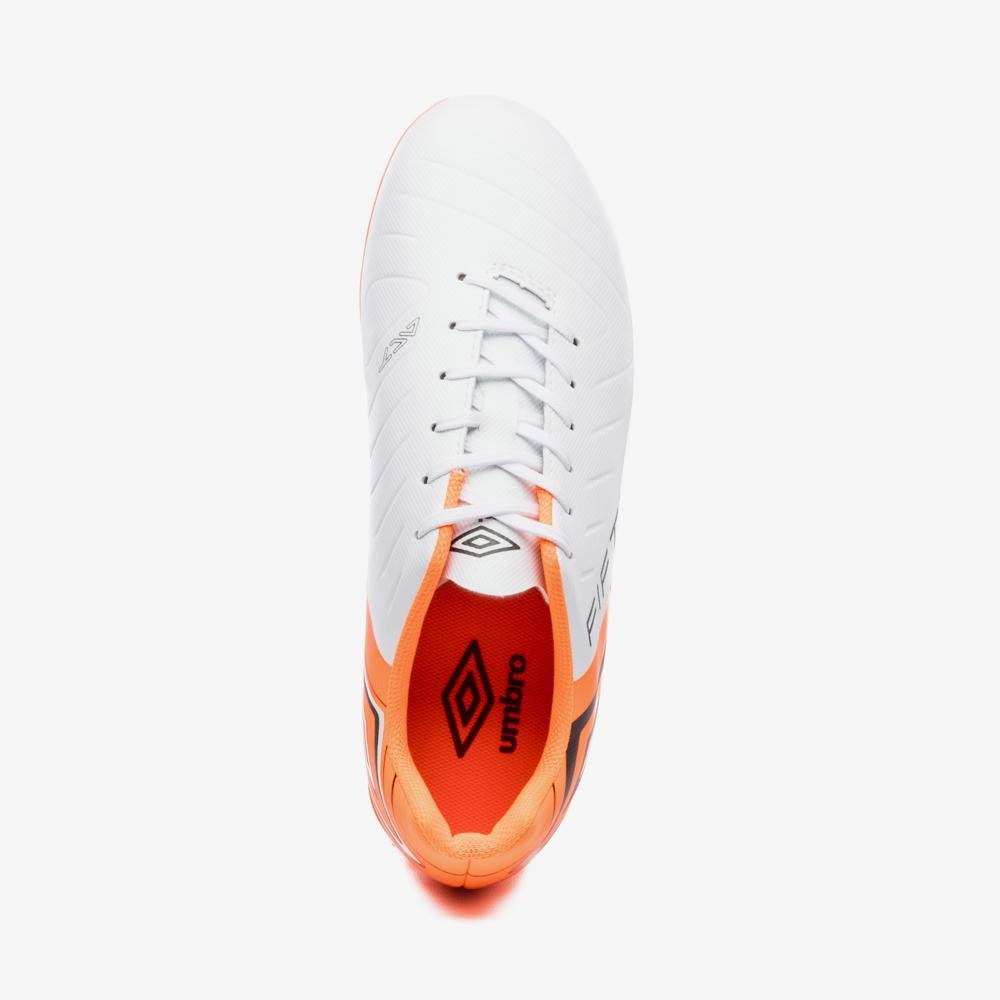 Chuteira Campo Umbro Fifty Vi League Branco/Laranja 4