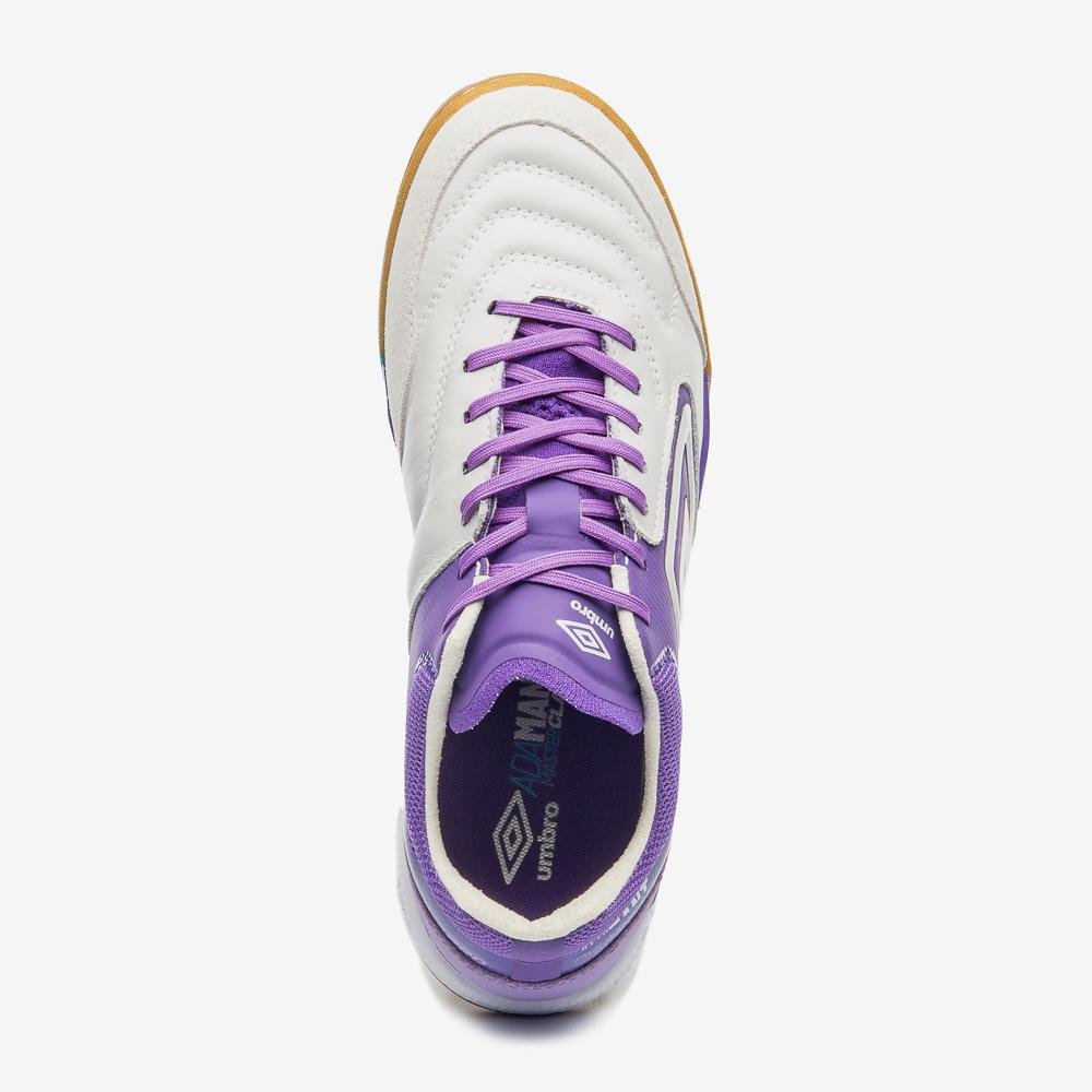 Chuteira Futsal Umbro Adamant Master Class Pro Bump Branco/Roxo 4