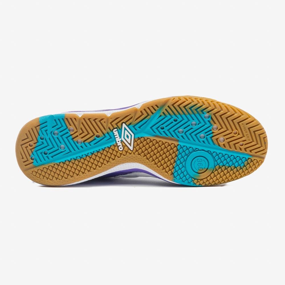 Chuteira Futsal Umbro Adamant Master Class Pro Bump Branco/Roxo 5