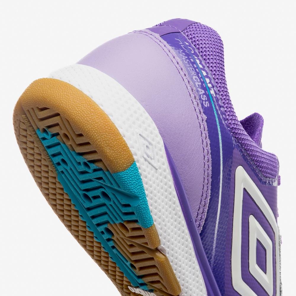 Chuteira Futsal Umbro Adamant Master Class Pro Bump Branco/Roxo 7