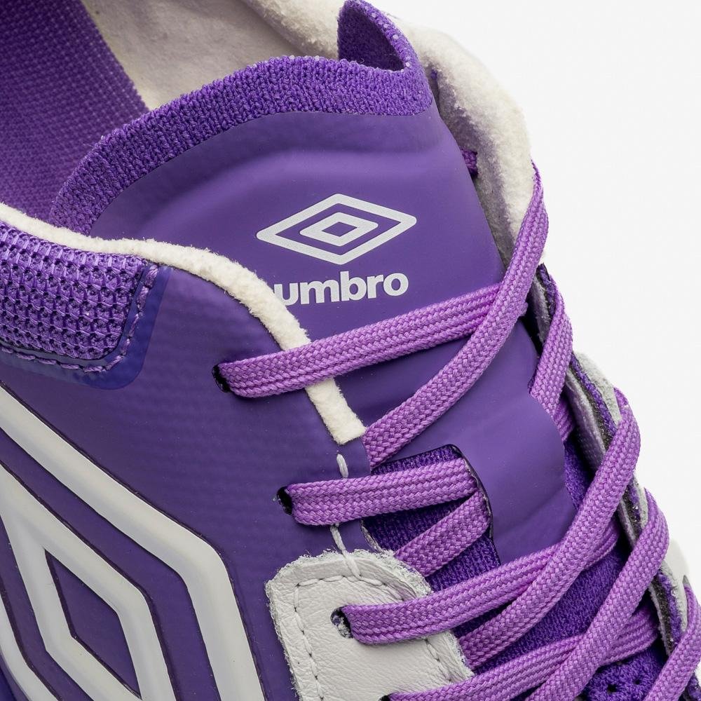 Chuteira Futsal Umbro Adamant Master Class Pro Bump Branco/Roxo 8