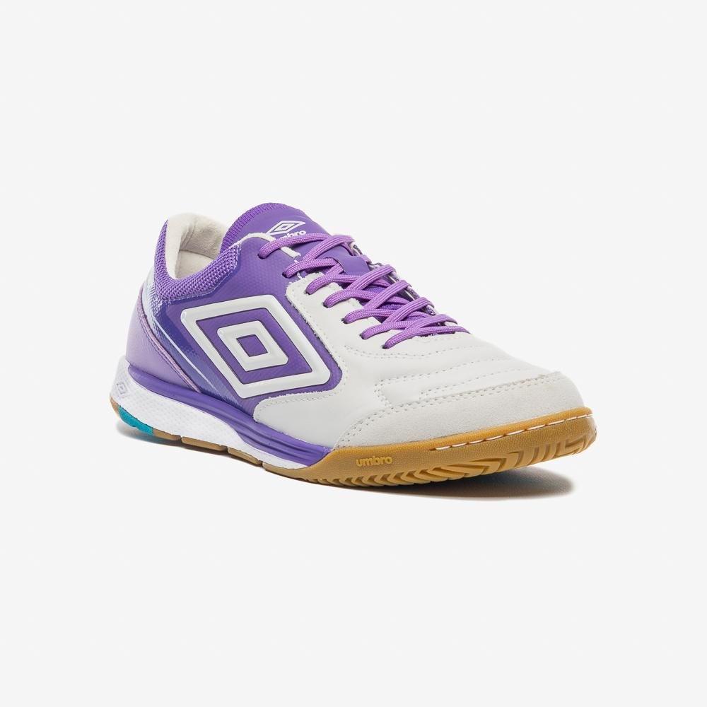 Chuteira Futsal Umbro Adamant Master Class Pro Bump Branco/Roxo 3
