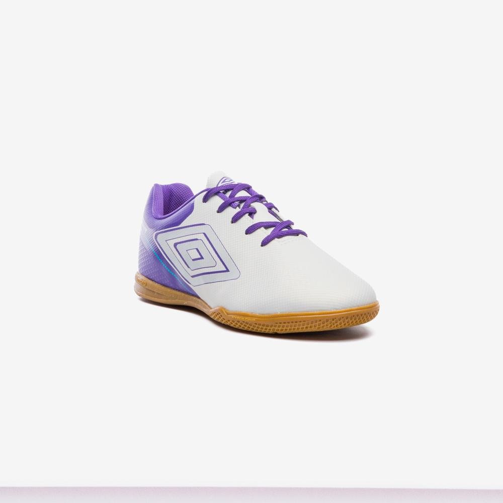 Chuteira Futsal Umbro Adamant Top Speed Jr Branco/Roxo 3
