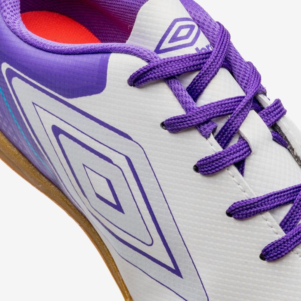 Chuteira Futsal Umbro Adamant Top Speed Jr Branco/Roxo 7