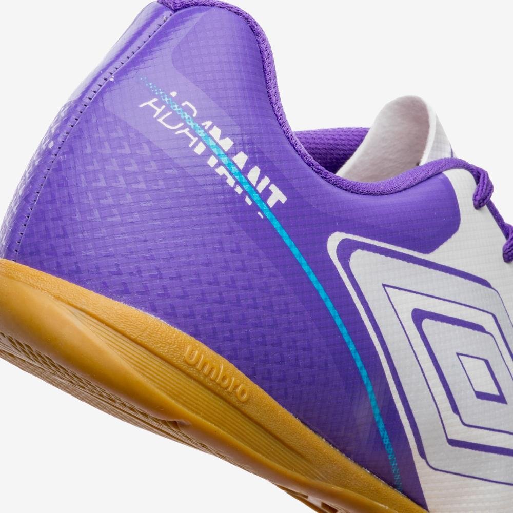 Chuteira Futsal Umbro Adamant Top Speed Jr Branco/Roxo 8