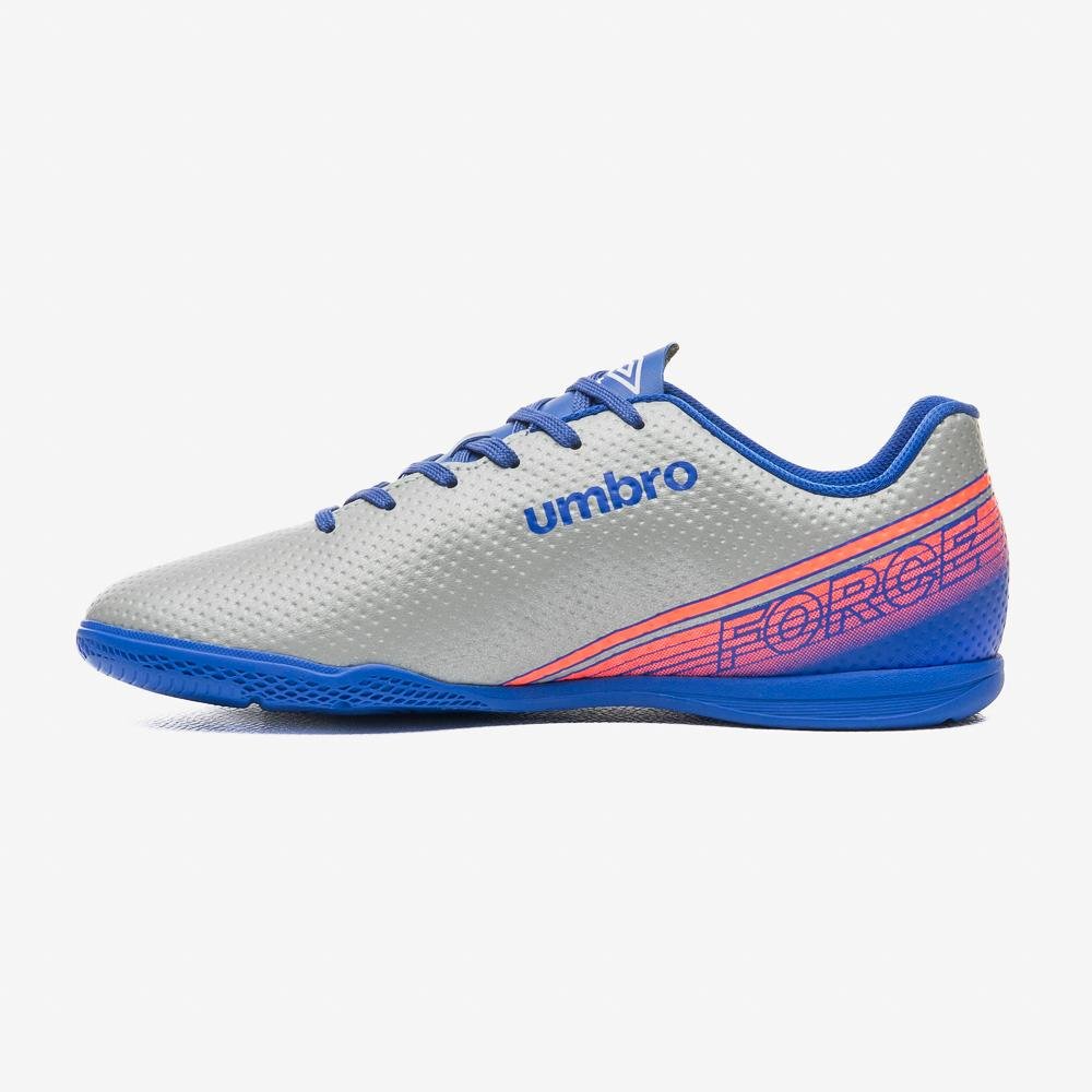 Chuteira Futsal Umbro Force Cinza/Azul 2
