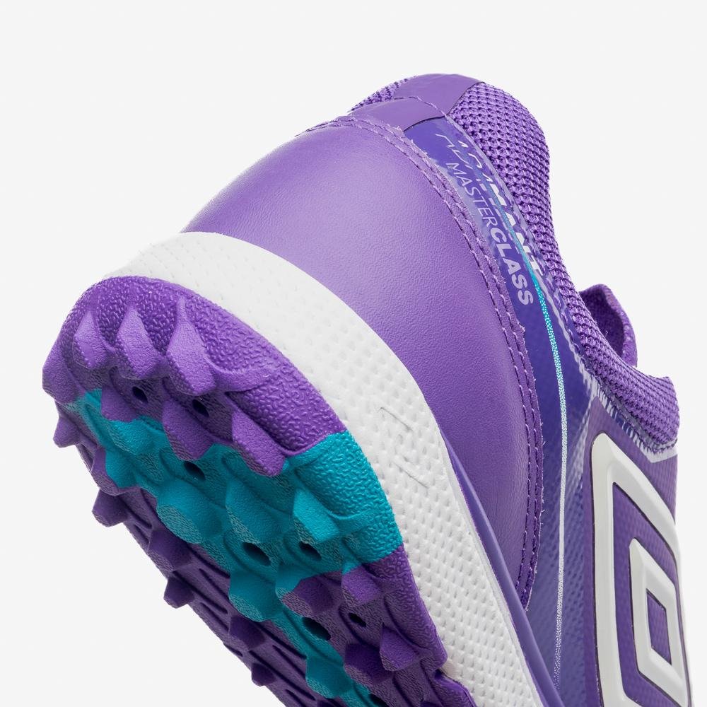 Chuteira Society Umbro Adamant Master Class Pro Bump Branco/Roxo 7