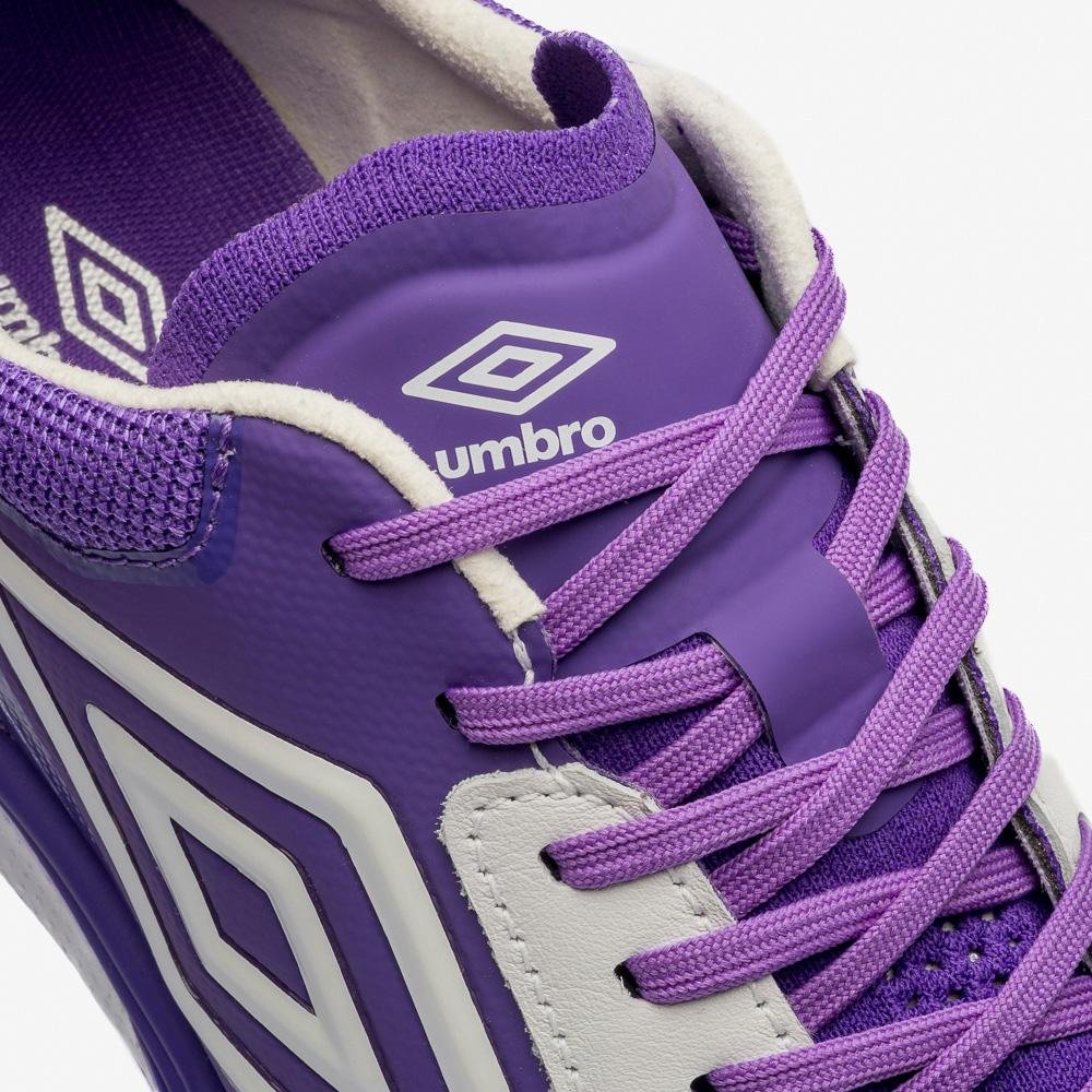 Chuteira Society Umbro Adamant Master Class Pro Bump Branco/Roxo 9