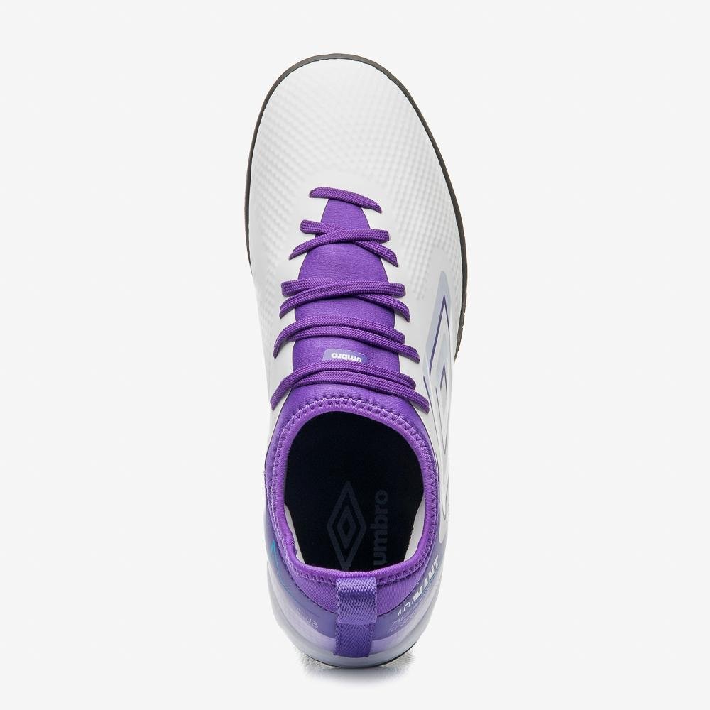 Chuteira Society Umbro Adamant Top Speed Club Branco/Roxo 4