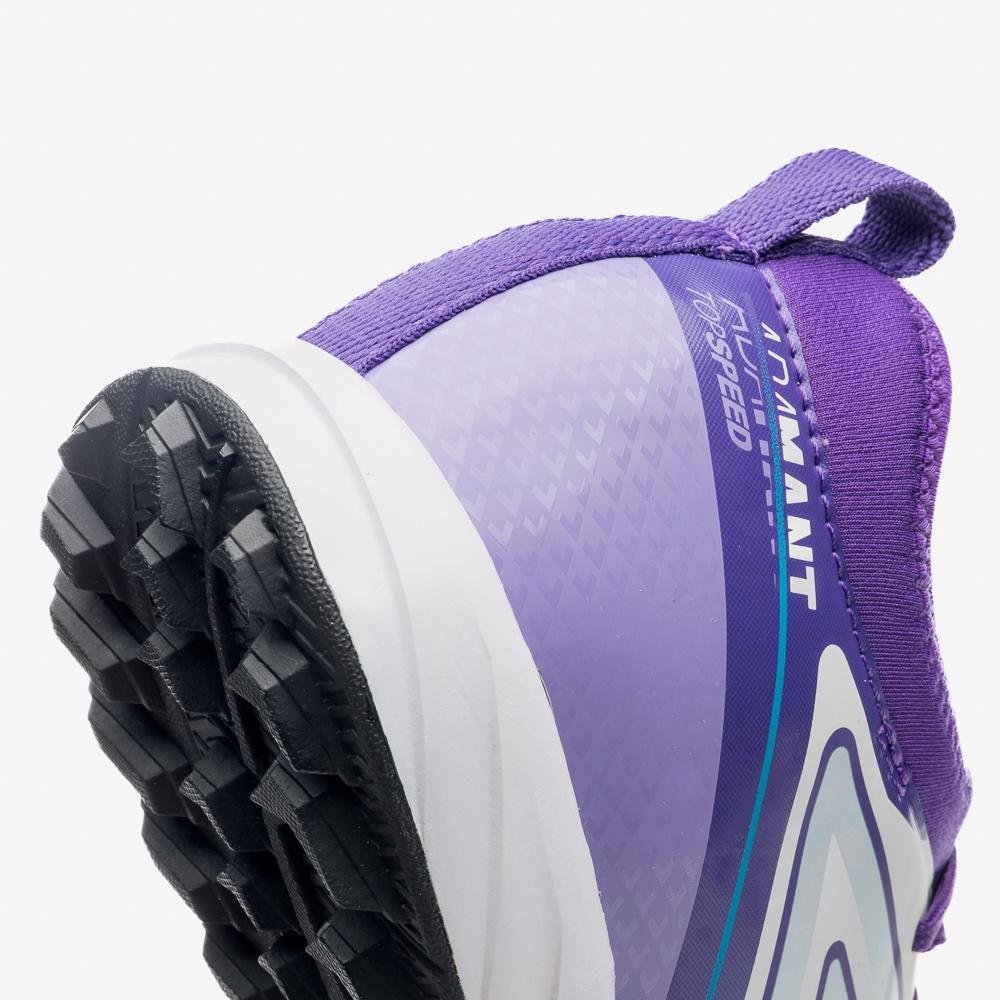 Chuteira Society Umbro Adamant Top Speed Club Branco/Roxo 7