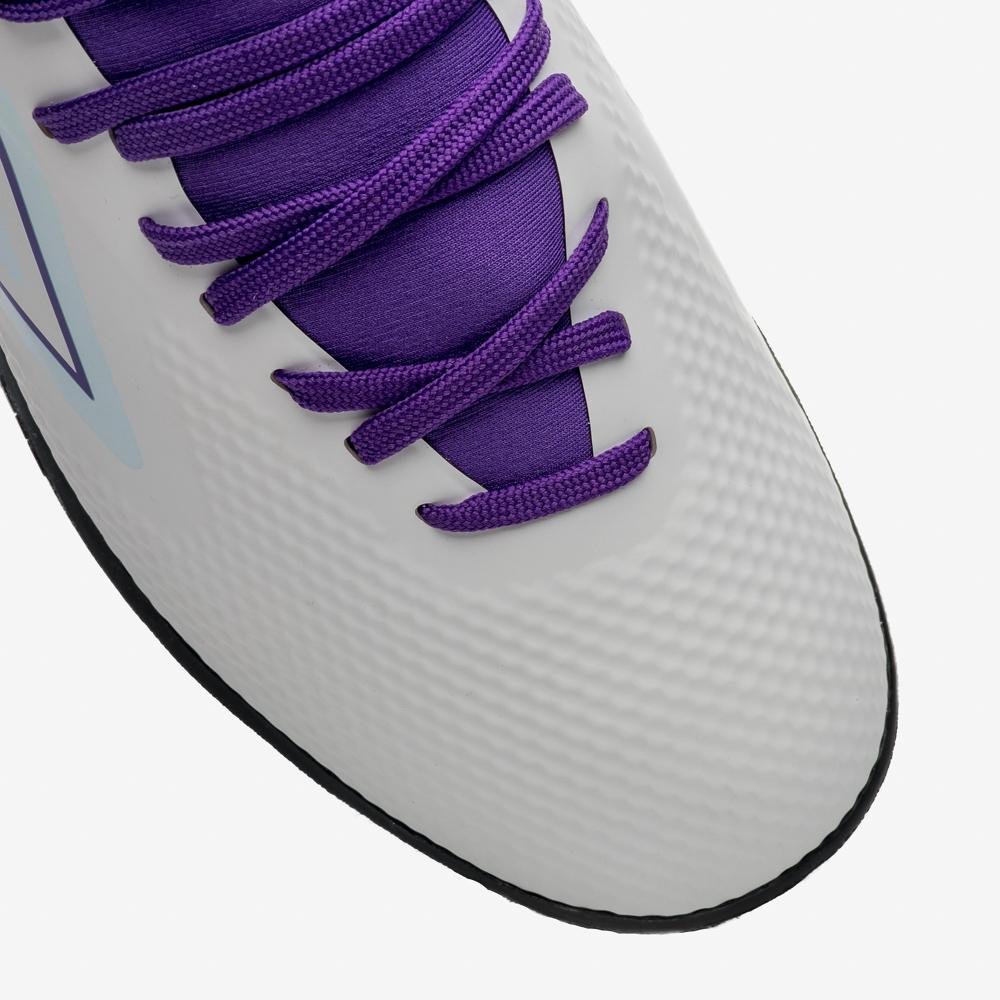Chuteira Society Umbro Adamant Top Speed Club Branco/Roxo 9