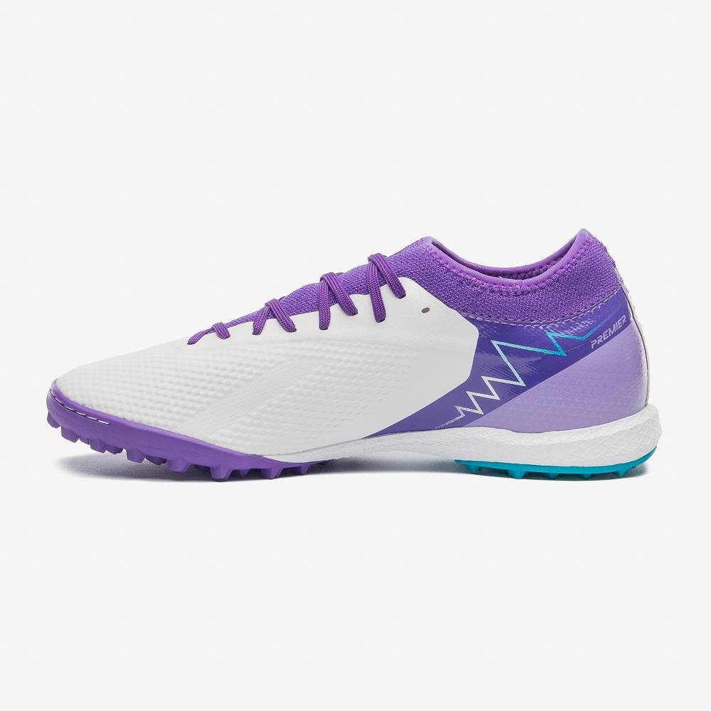 Chuteira Society Umbro Adamant Top Speed Premier Branco/Roxo 2