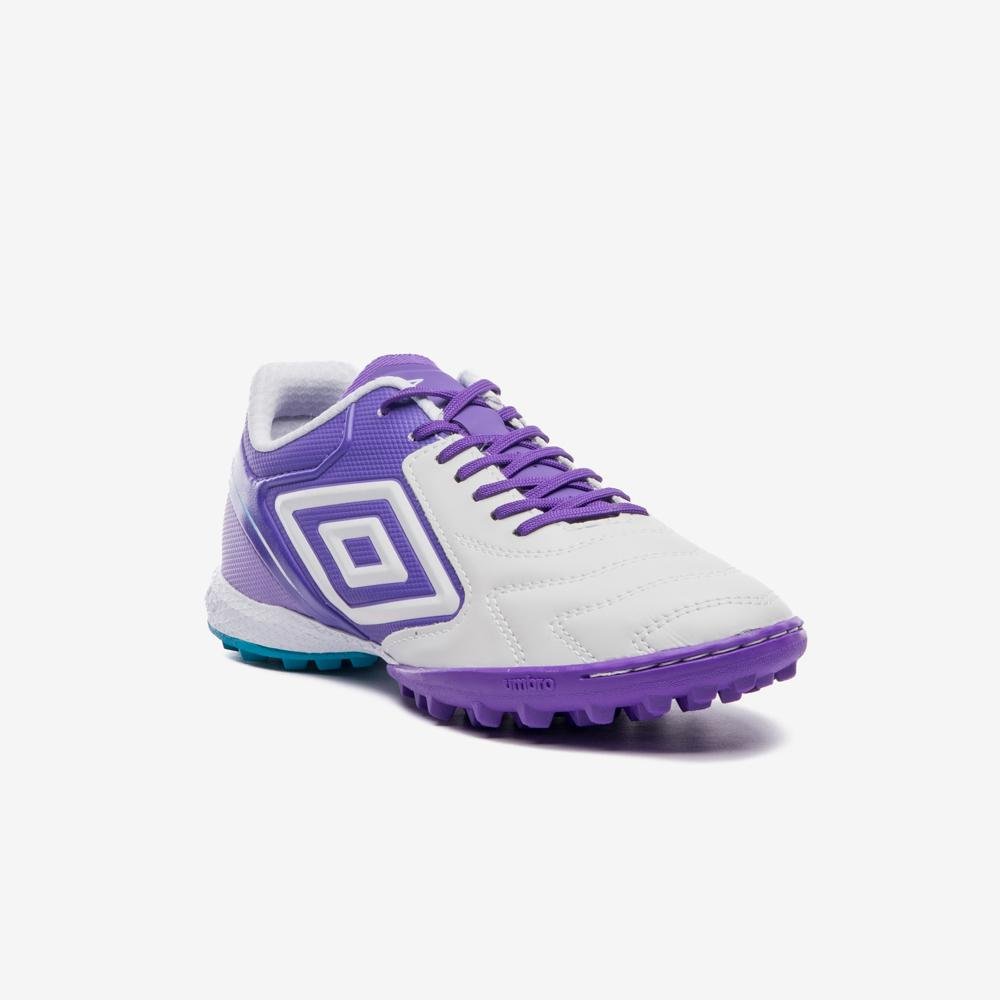 Chuteira Society Umbro Adamant Master Class Premier Branco/Roxo 3