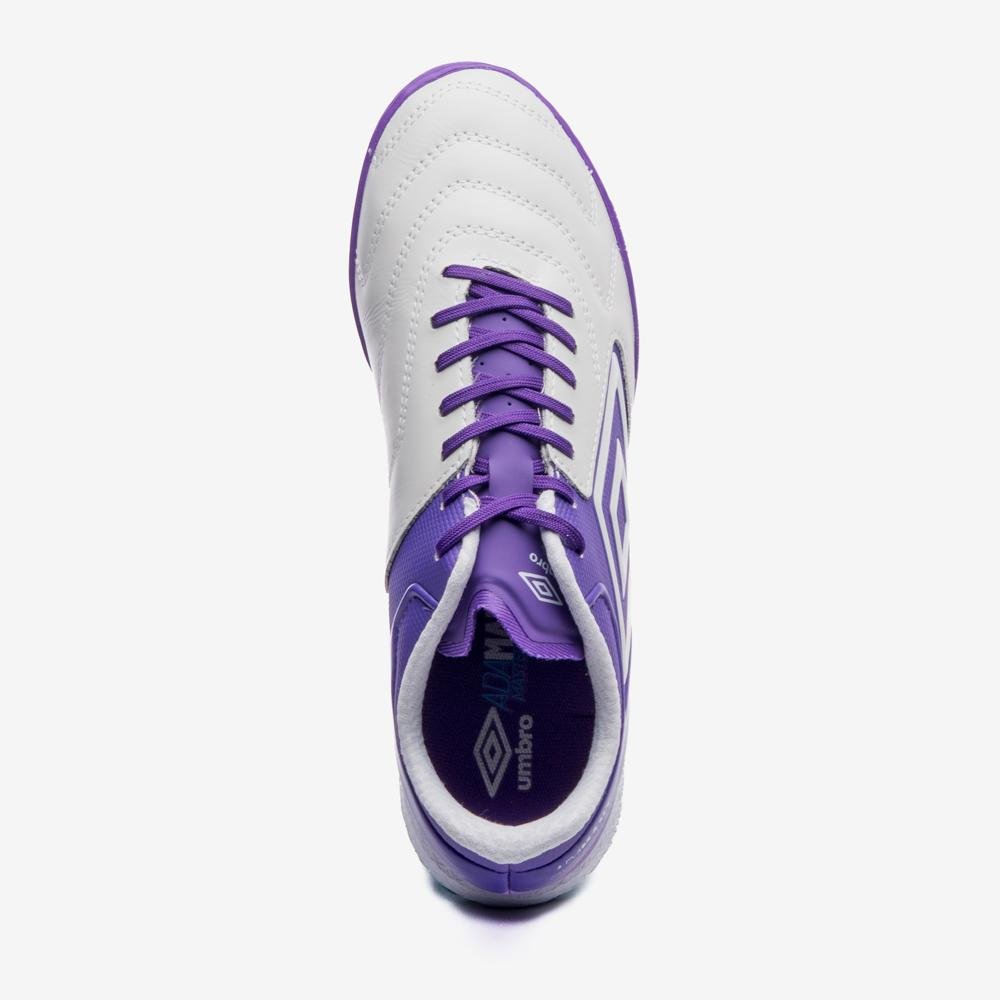 Chuteira Society Umbro Adamant Master Class Premier Branco/Roxo 4