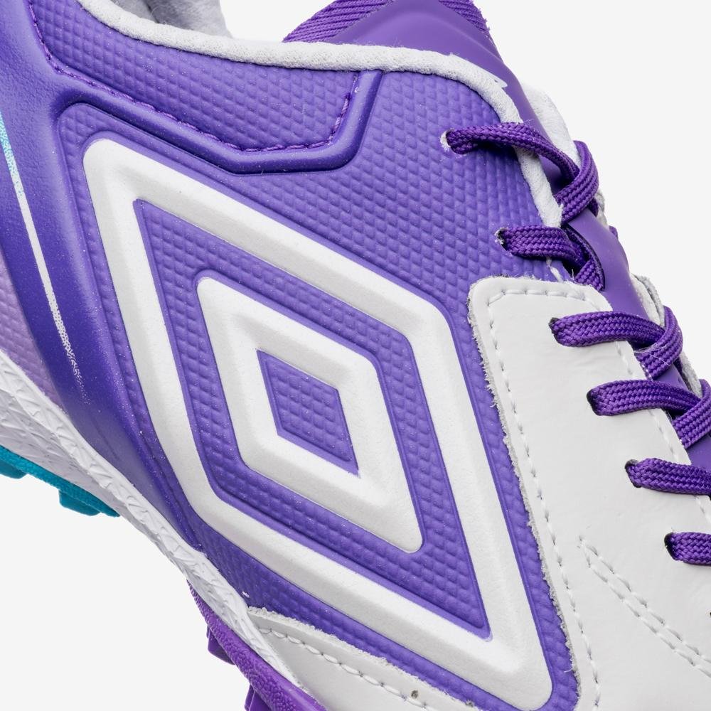 Chuteira Society Umbro Adamant Master Class Premier Branco/Roxo 7
