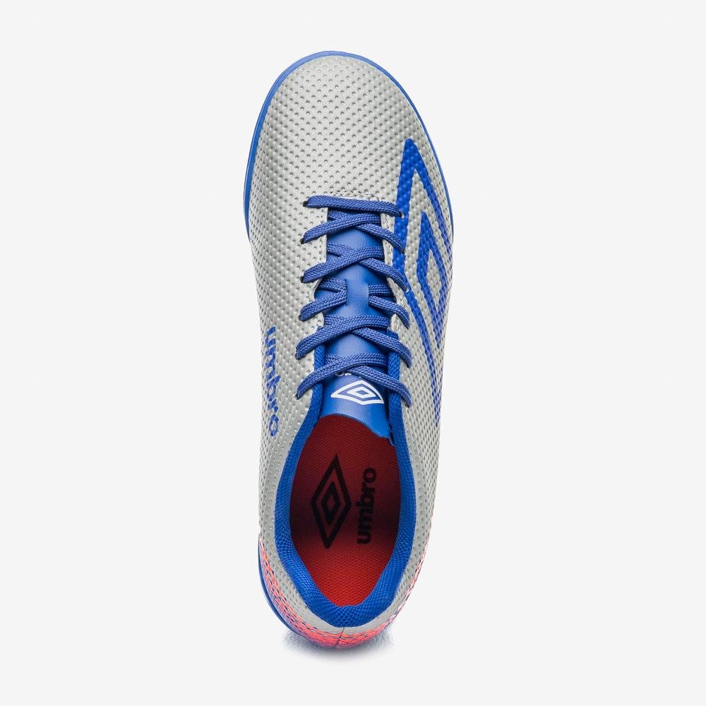 Chuteira Society Umbro Force Cinza/Azul 4