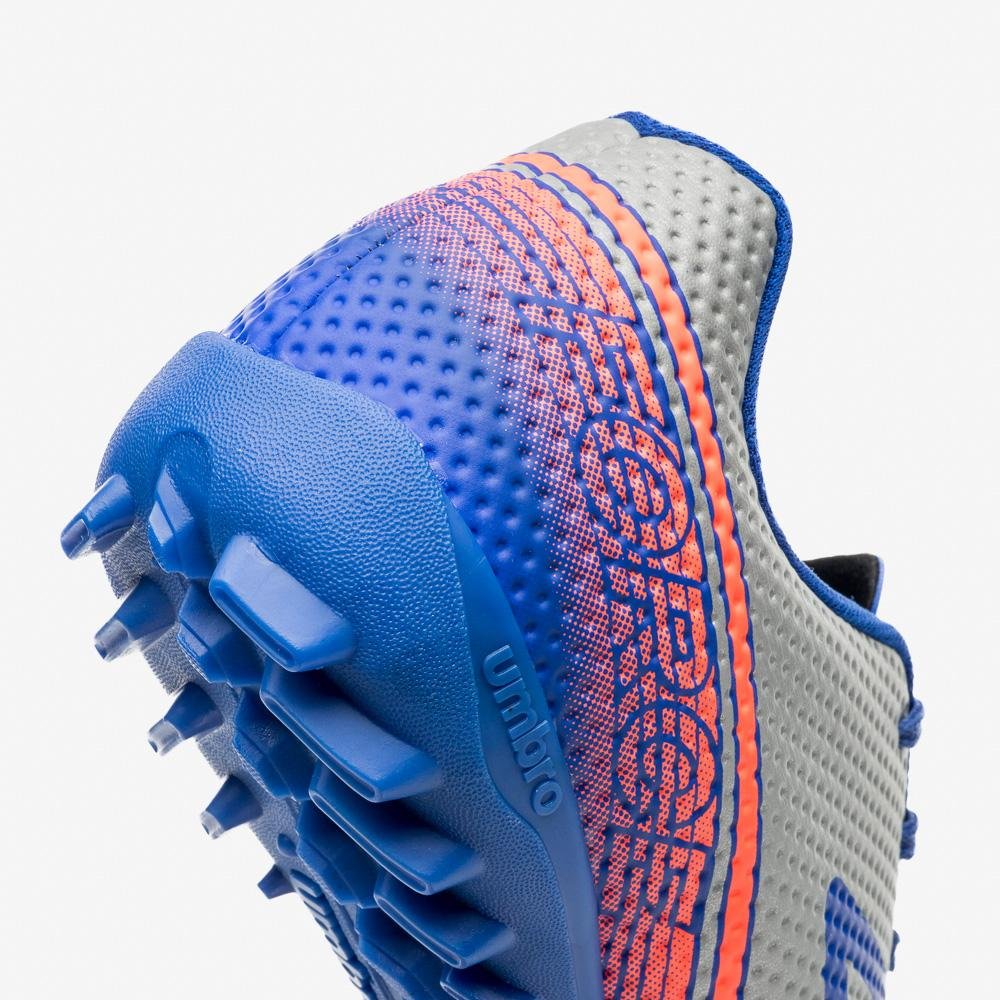 Chuteira Society Umbro Force Cinza/Azul 7