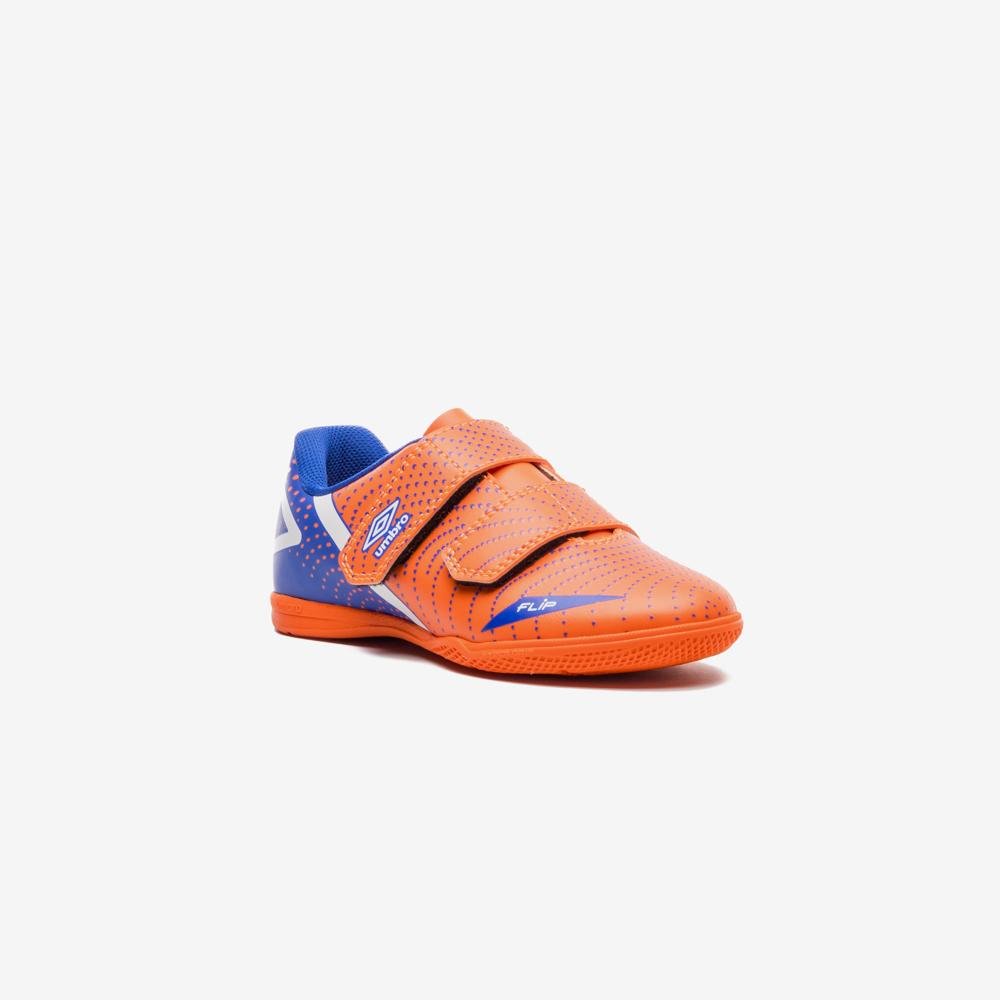 Chuteira Futsal Umbro Flip Kids Laranja/Azul 3