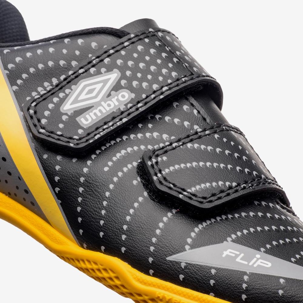 Chuteira Futsal Umbro Flip Kids Preto/Cinza 7