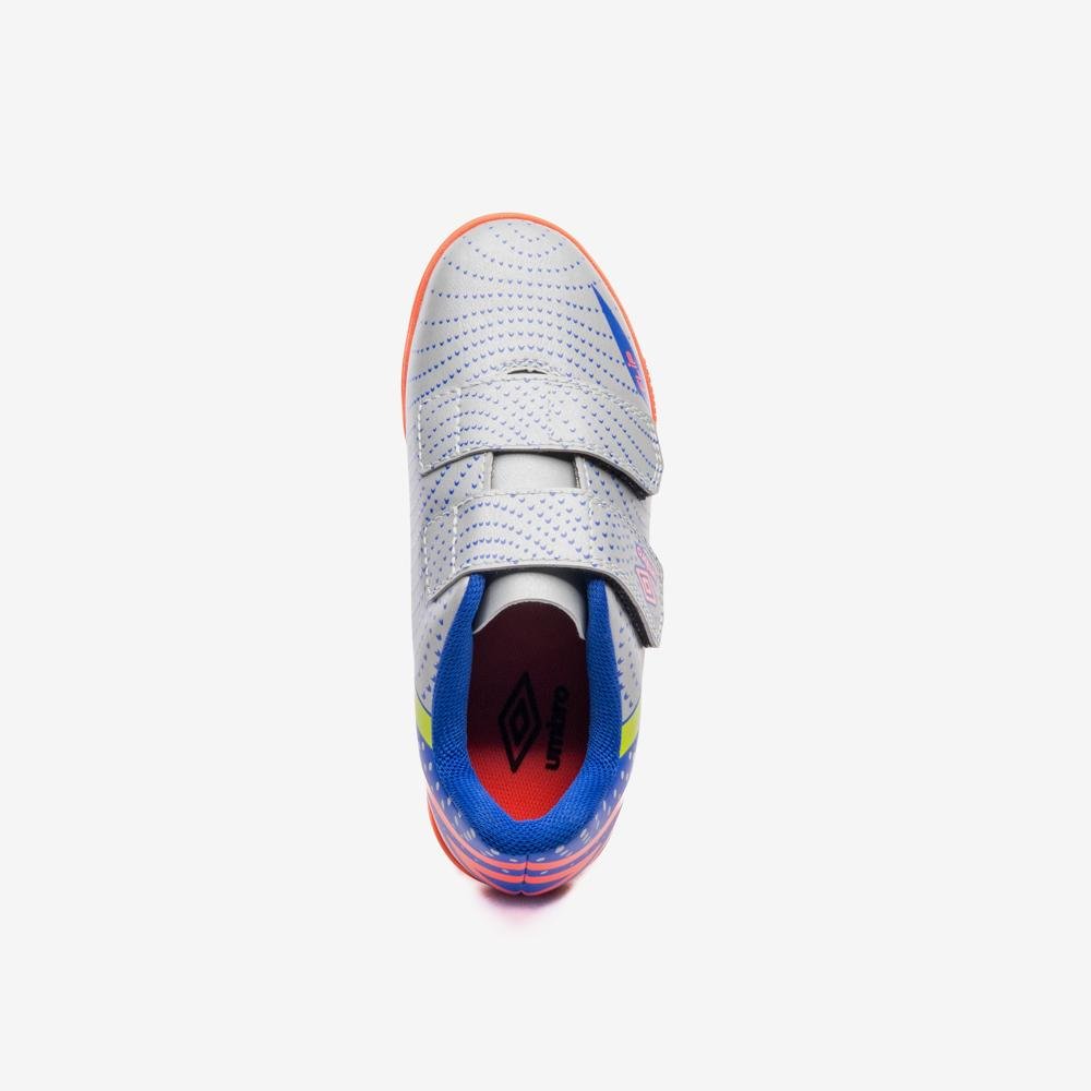 Chuteira Futsal Umbro Flip Kids Azul/Cinza 4