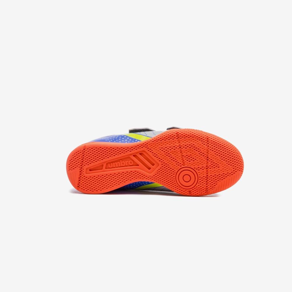 Chuteira Futsal Umbro Flip Kids Azul/Cinza 5