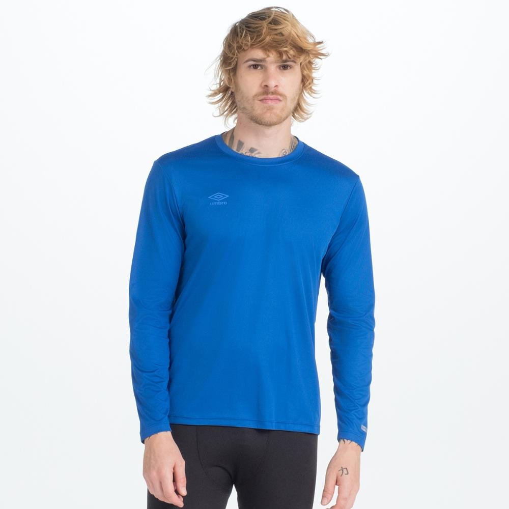 Camisa Ml Masculina Umbro Basic Uv Azul 1