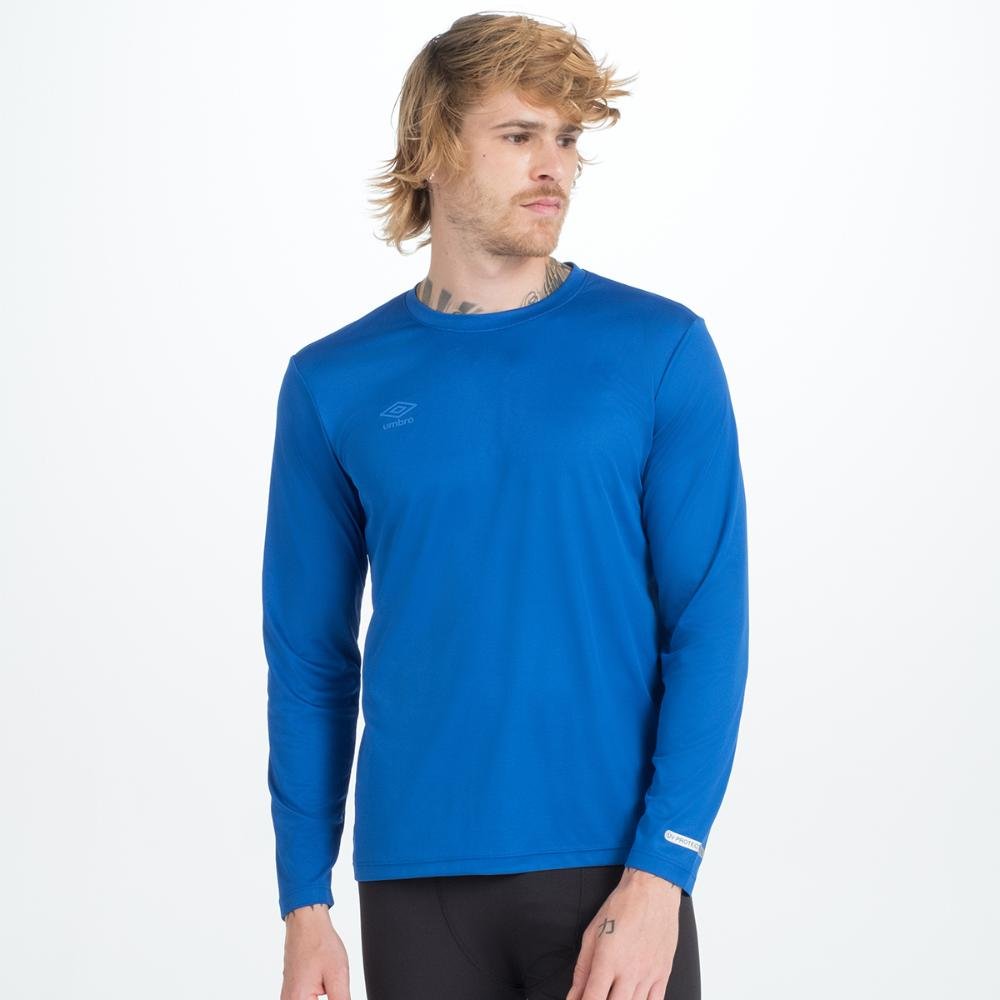 Camisa Ml Masculina Umbro Basic Uv Azul 2