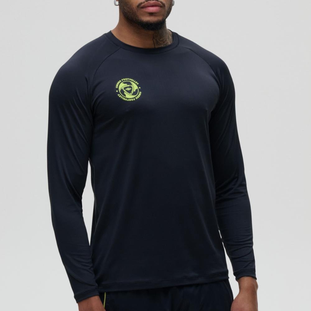 Camisa Ml Masculina Umbro Ftvl Flame Preto 2