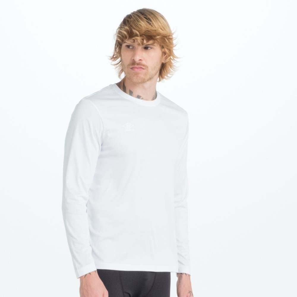 Camisa Ml Masculina Umbro Basic Uv Branco 2